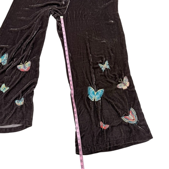 Johnny Was XXL Coffee Bean Butterfly Velvet Luciana Seamed Wide Leg Pants NWT - Picture 8 of 13